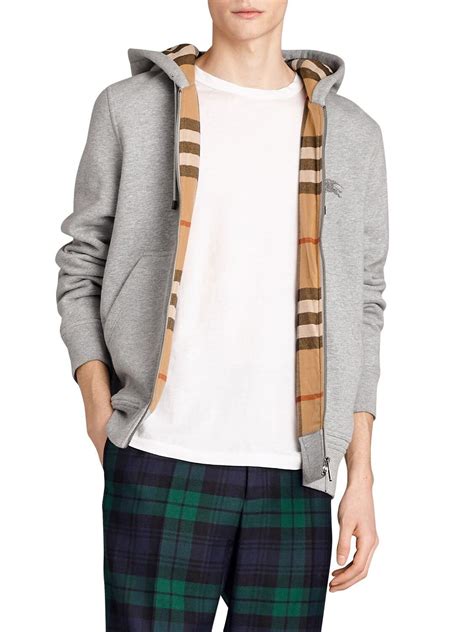 burberry zip up hoodie mens|More.